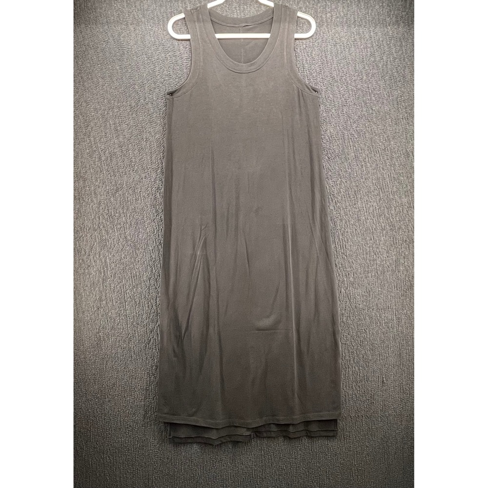 Lululemon Tank Midi Dress Black Sleeveless Scoop Neck Slit Hem Size M/L
